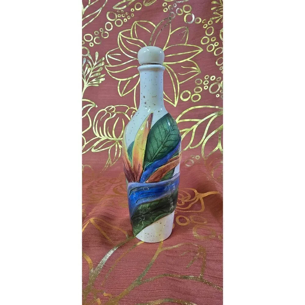 Island Plantations Oil/Vinegar Decanter Bird Of Paradis (With Stopper/Cork)